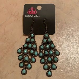 Brand new turquoise & bronze chandelier earrings
